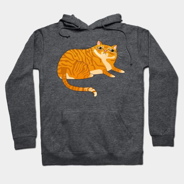 Orange Tabby Cat Hoodie by ziafrazier